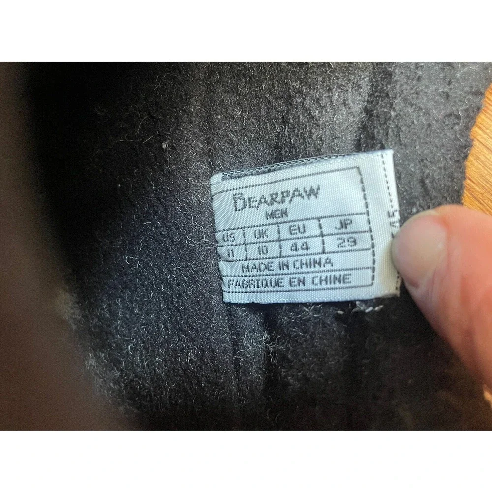 Bearpaw Men‎ 11 Dominic Boots Black Suede Waterproof Sheepskin Insole Leather